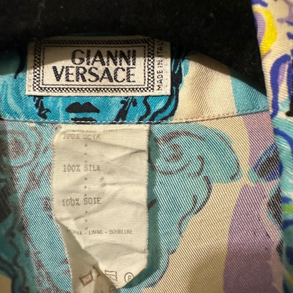 Very rare Gianni Versace Andy Warhol print Medusa head heart silk shirt vintage - Picture 7 of 10